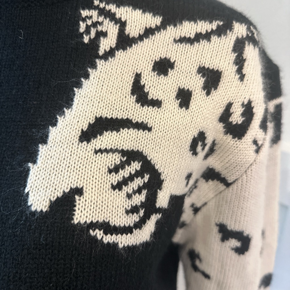 Leopard Print Black and Cream‎ Sweater
